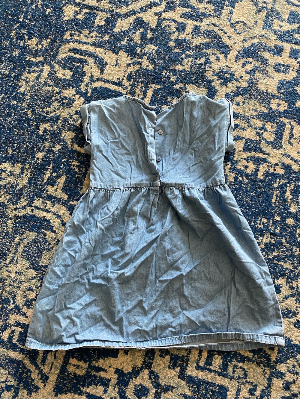 Girls' Blue Denim Horse Embroidered Dress - Picture 3 of 6